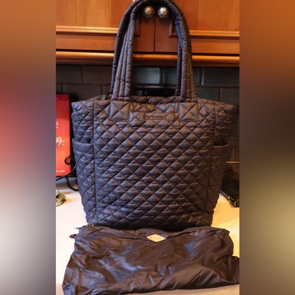 MZ Wallace Handbags - MZ Wallace Quilted Tote in Charcoal Black